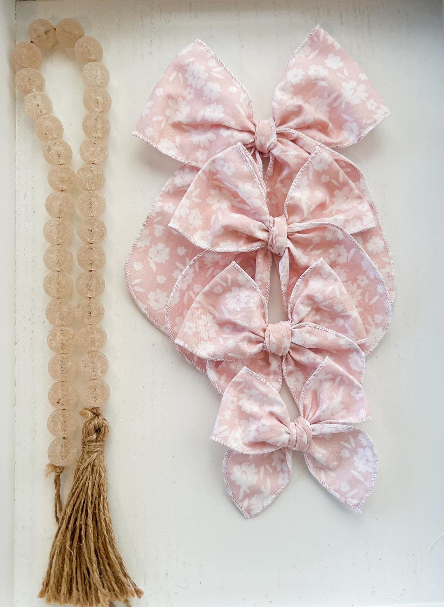 PINK & WHITE FORAL BOW