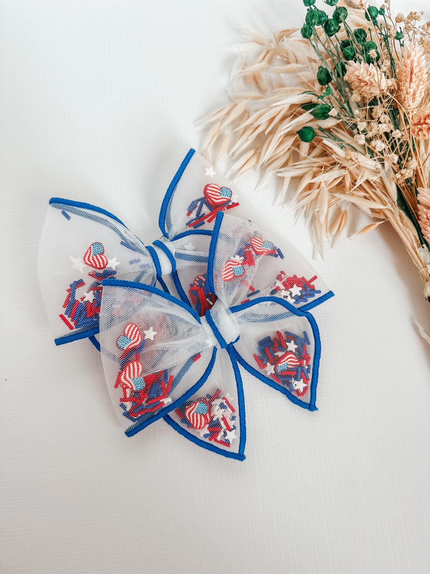 My Heart- Fourth of July Hair Bow
