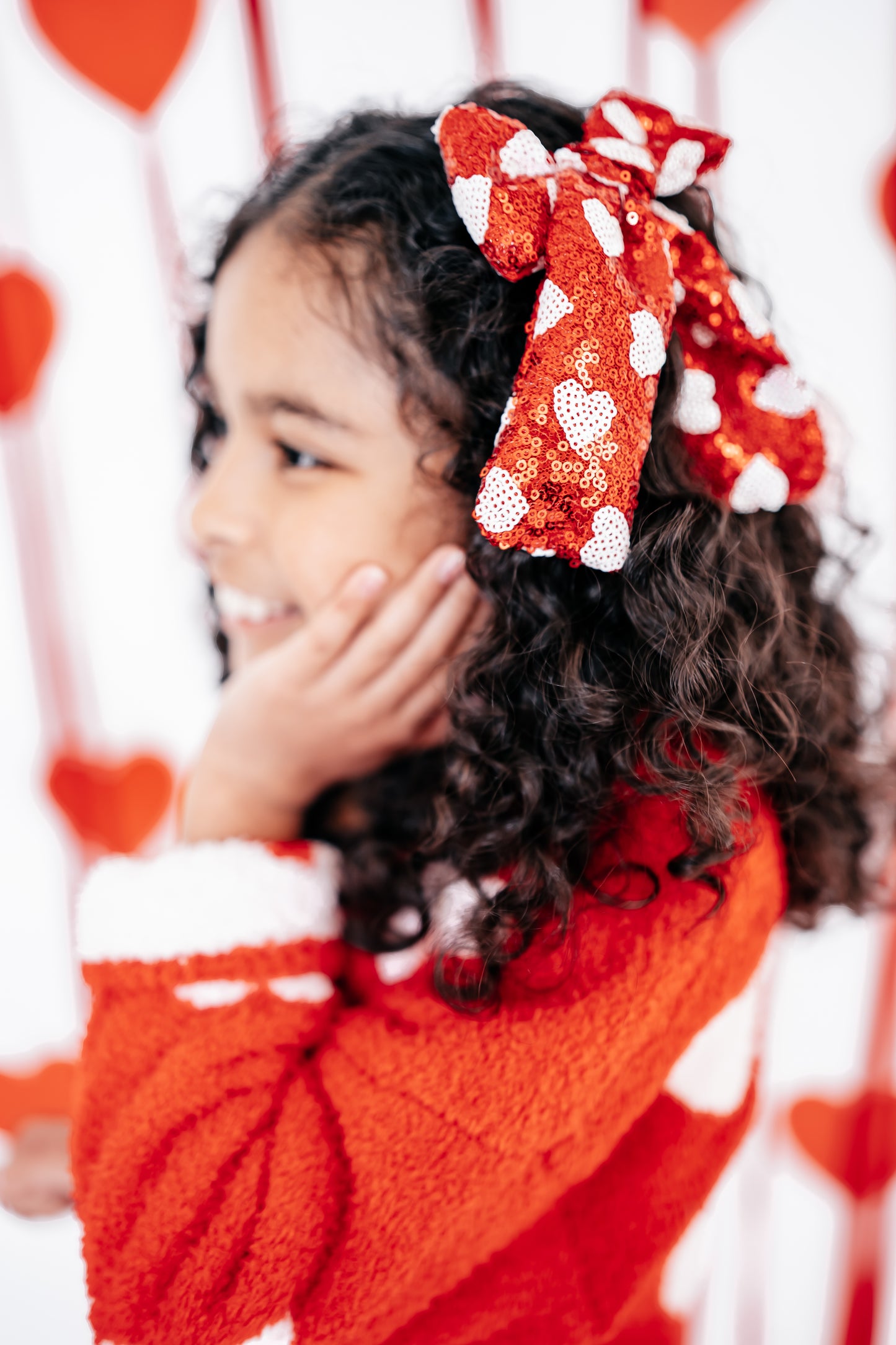 Red Heart Sequin Bella Bow