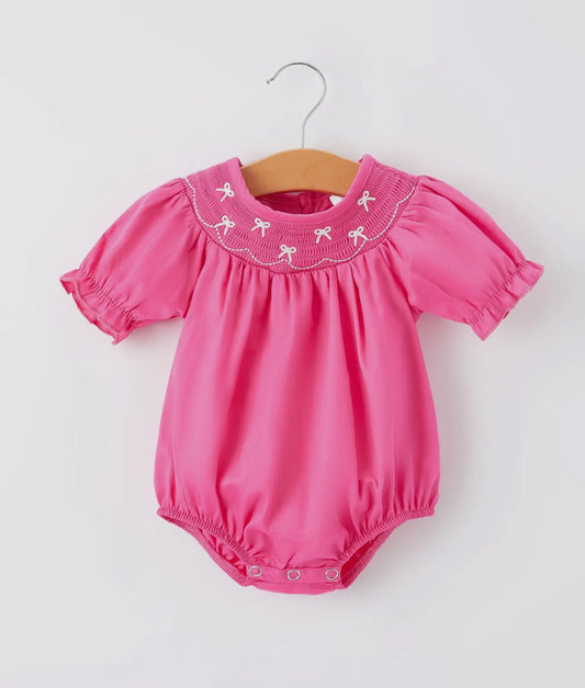 Baby Pink Bow Romper