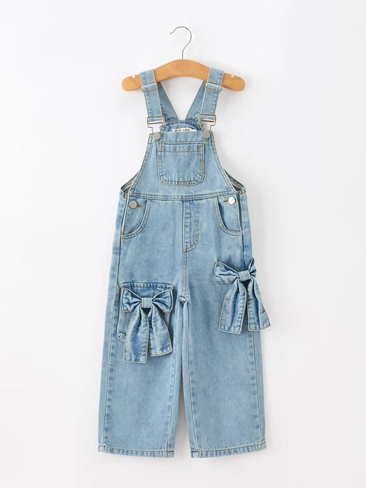 Bow Denim Overalls