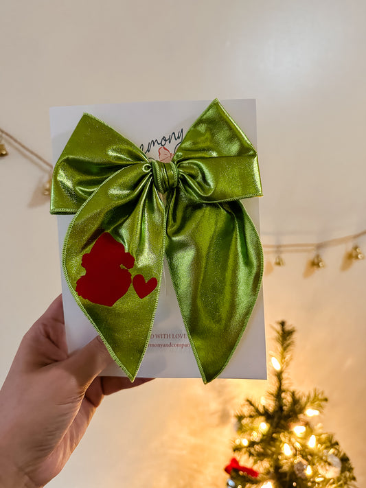 Green Bow with Mr. Mean