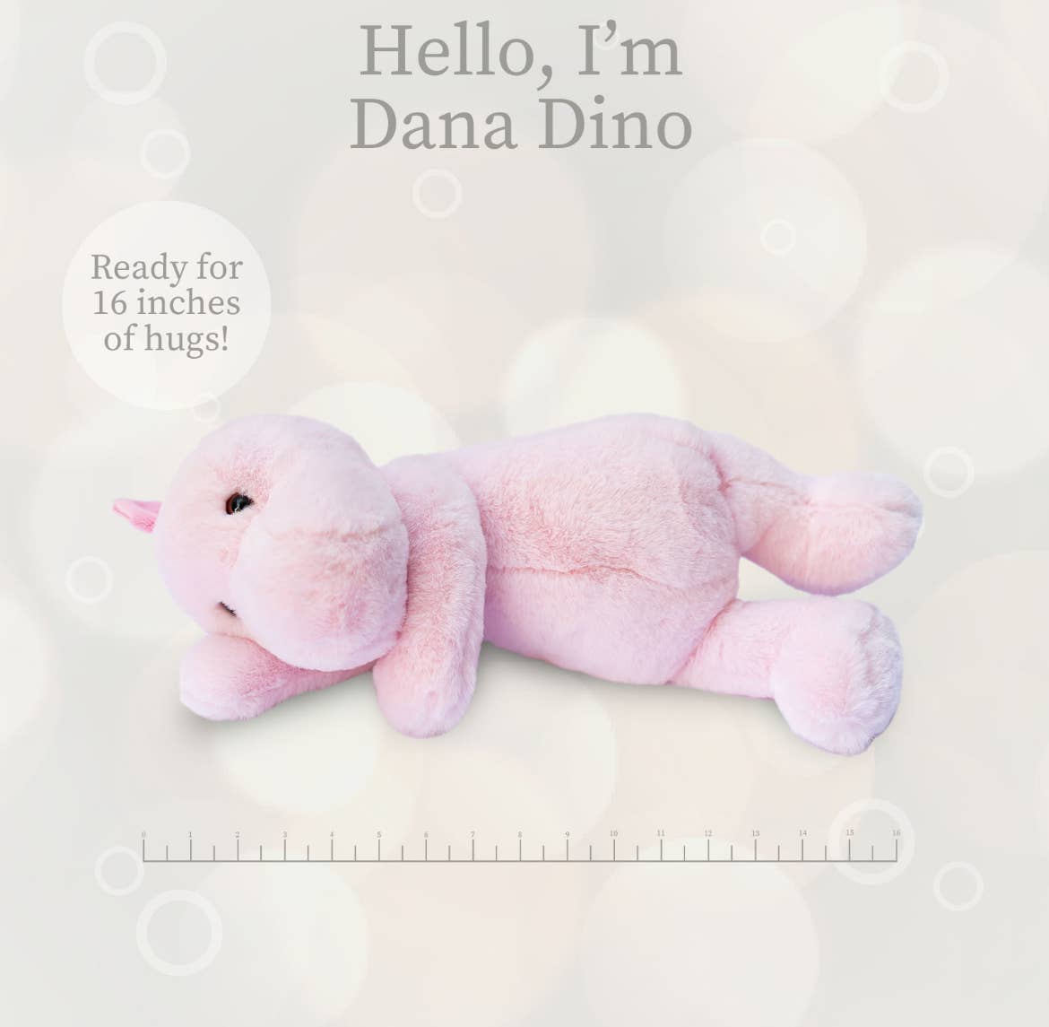 World's Softest Lushee 16 inch Pink Dino Plush Toy for Kids
