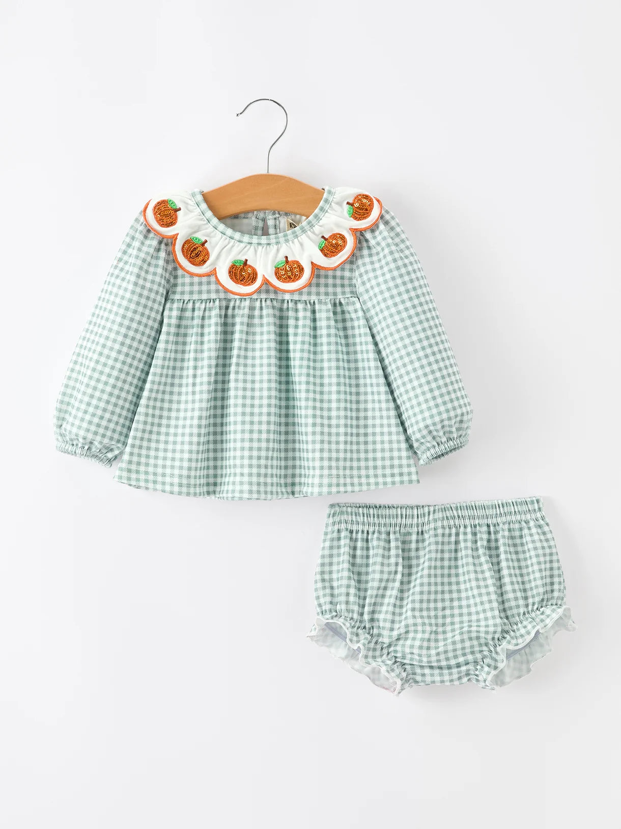 Pumpkin Embroidered Bloomer Set