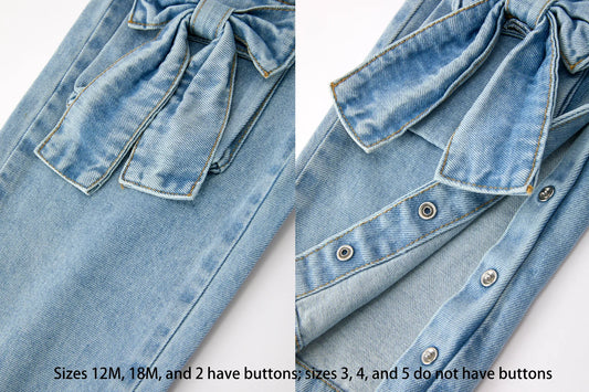 Bow Denim Overalls
