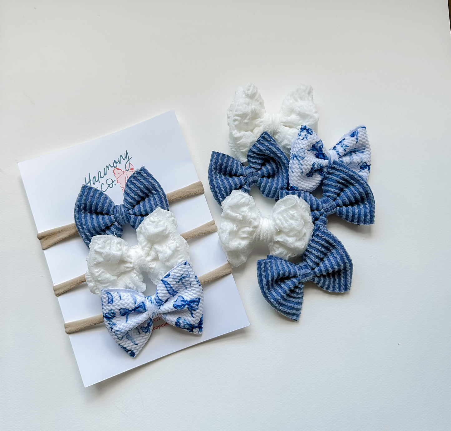 Blue & Vintage Bloom Trio