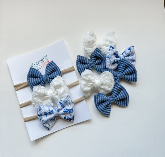 Blue & Vintage Bloom Trio