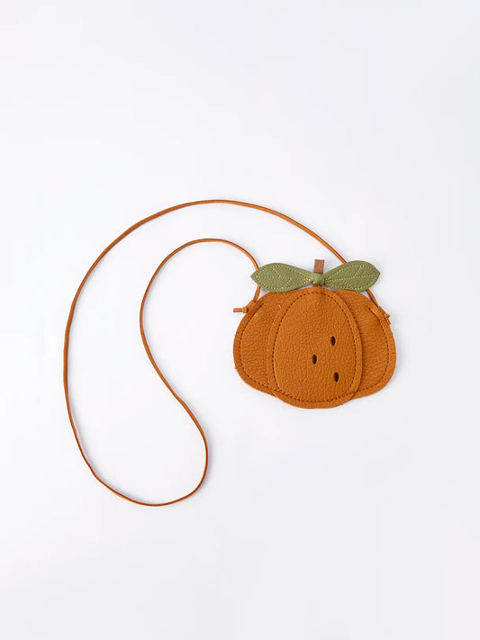 Pumpkin Shaped Crossbody Bag with Leaf Detail