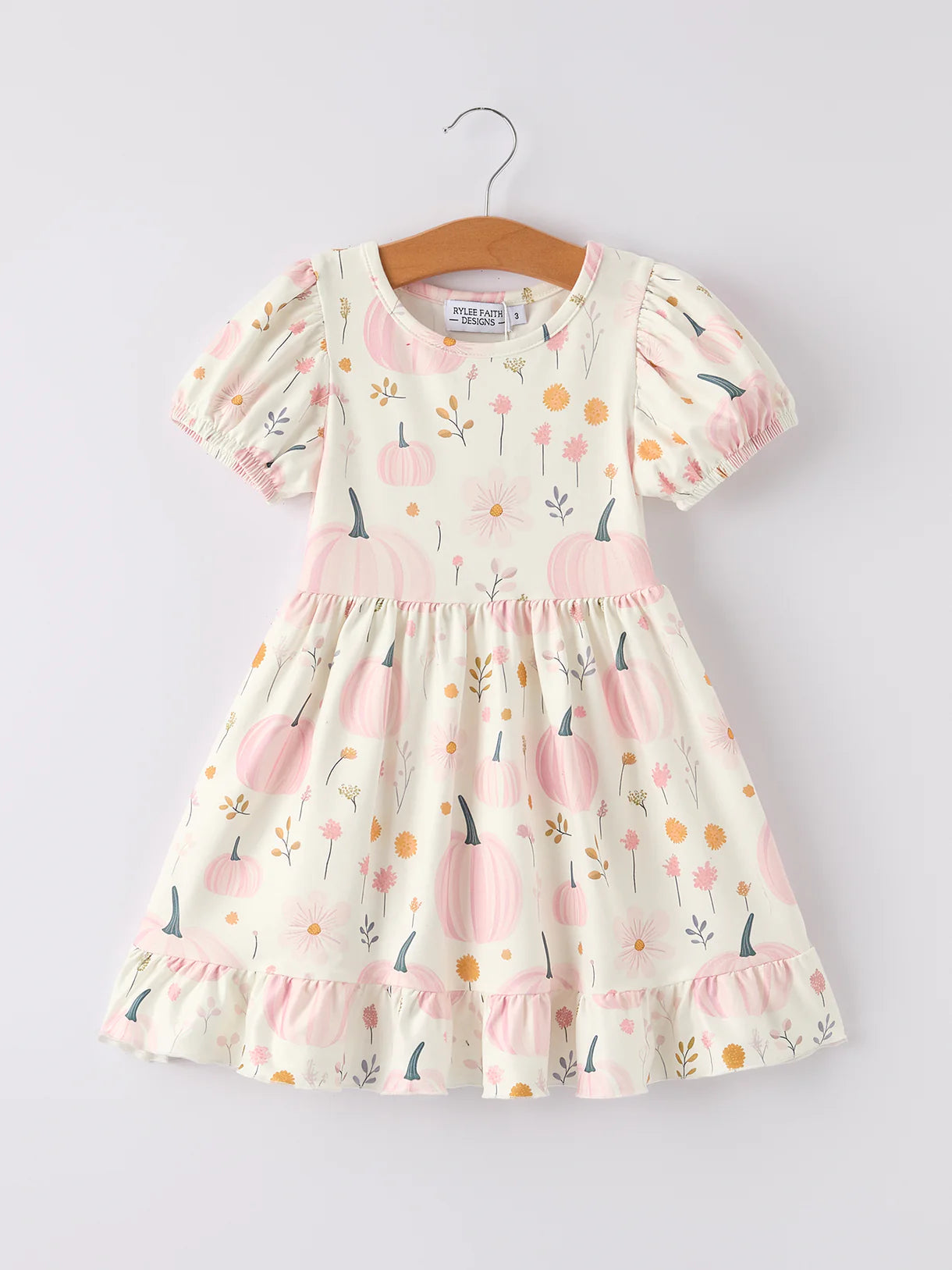 Cute Pumpkin Print Girls Dress