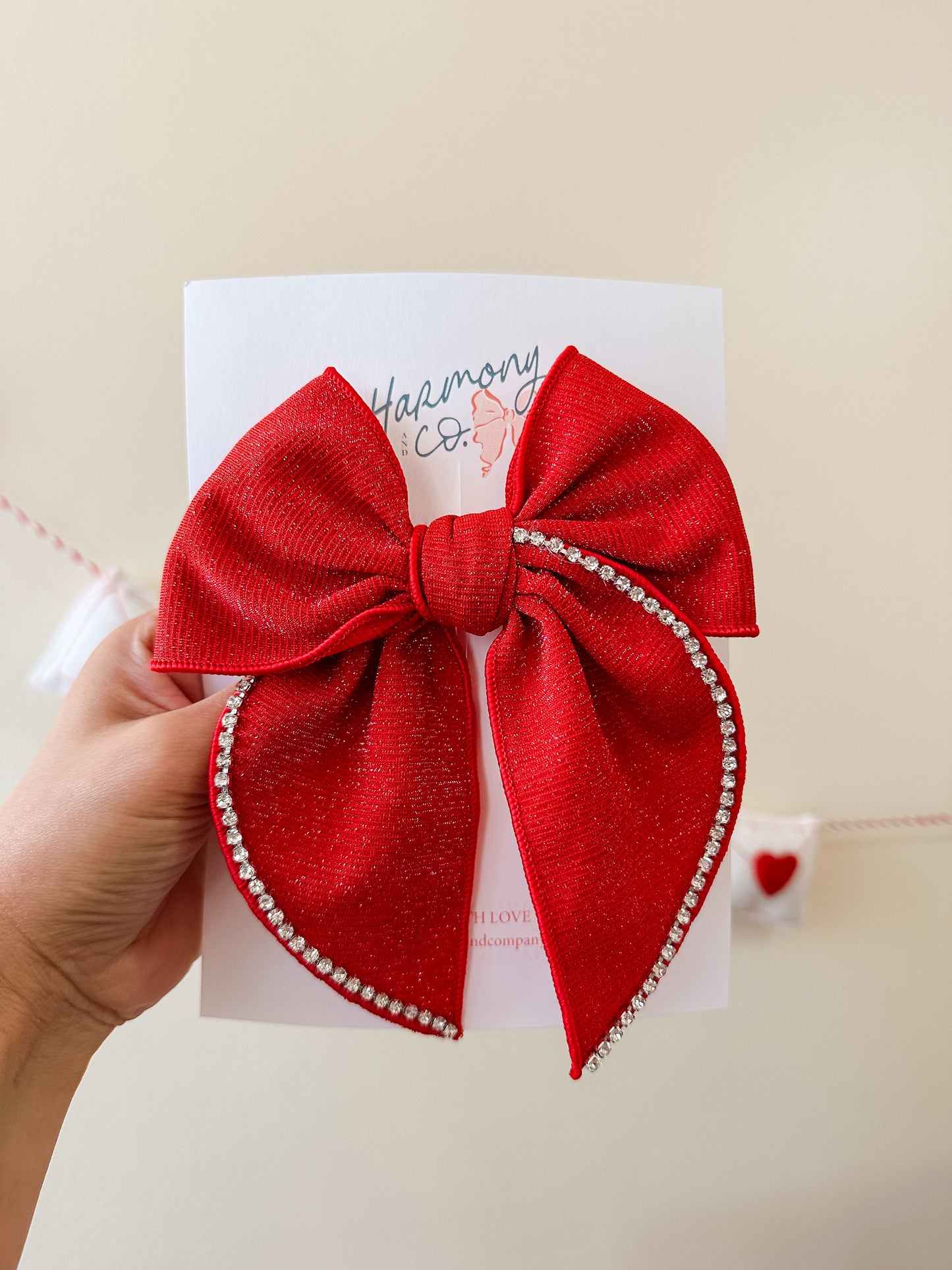 Red Shimmer Big Bow