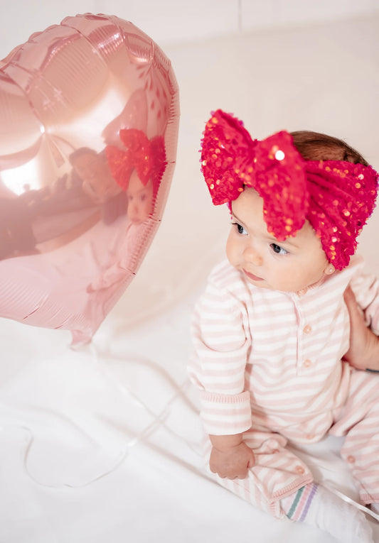 Hot Pink Sequin Velvet OG Headwrap